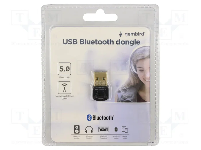 Gembird BTD-MINI6 Adaptador Bluetooth 5.0 USB Mini Negro Gembird BTD-MINI6 Adaptador Bluetooth 5.0 USB Mini Negro
