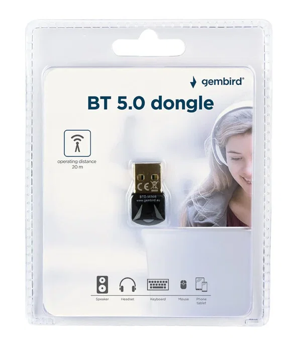 Gembird BTD-MINI6 Adaptador Bluetooth 5.0 Mini USB Negro Gembird BTD-MINI6 Adaptador Bluetooth 5.0 Mini USB Negro
