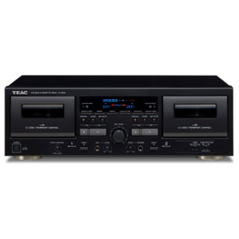 Teac W-1200 Pletina de casete doble con salida USB, Negro