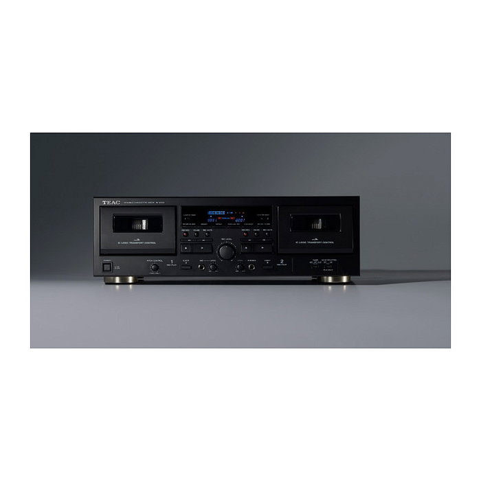 Teac W-1200 Pletina de casete doble con salida USB, Negro