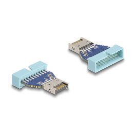 DeLOCK Adaptador USB 10 Gbps de Cabezal de Pines a Interno USB Tipo-E Key A Azul