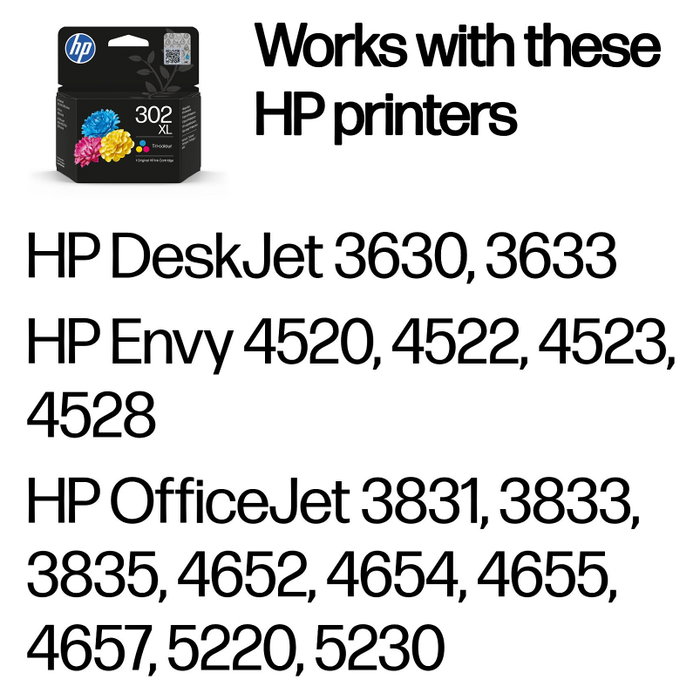 HP 302XL Cartucho de Tinta Tri-Color F6U67AE