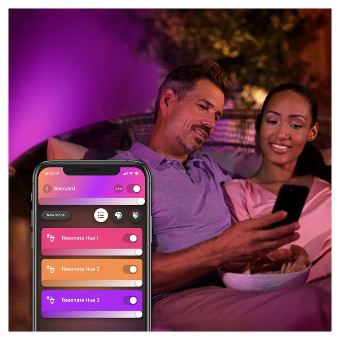 Philips Resonate Aplique de Pared para Exterior Negro 1200lm LED Bluetooth Regulable IP44