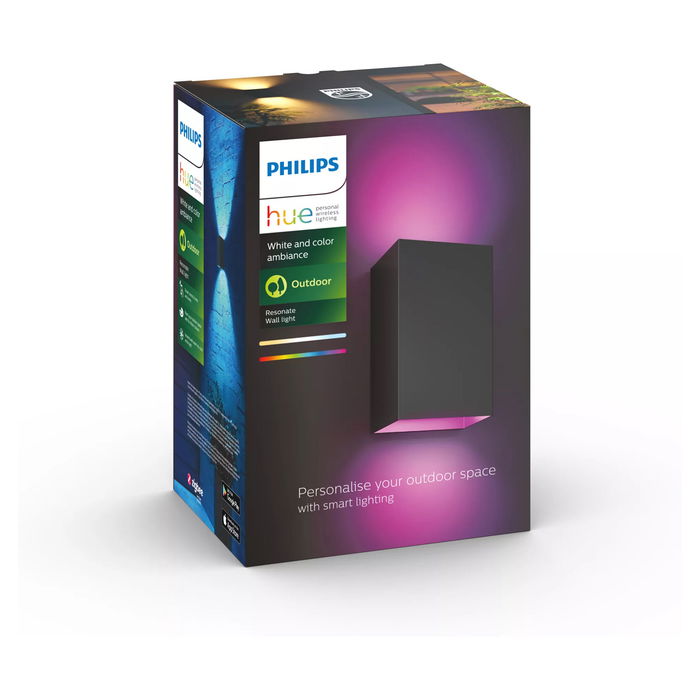 Philips Resonate Aplique de Pared para Exterior Negro 1200lm LED Bluetooth Regulable IP44