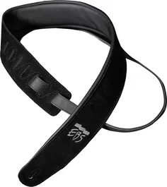 EBS Correa para Guitarra o Bajo Suede - Correa de Vinilo Sintético Acabado Gamuza, Acolchada, Negra