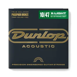 Dunlop Juego de Cuerdas para Guitarra Acústica Phosphor Bronze 12 Cal. 10-47 | DP12010P