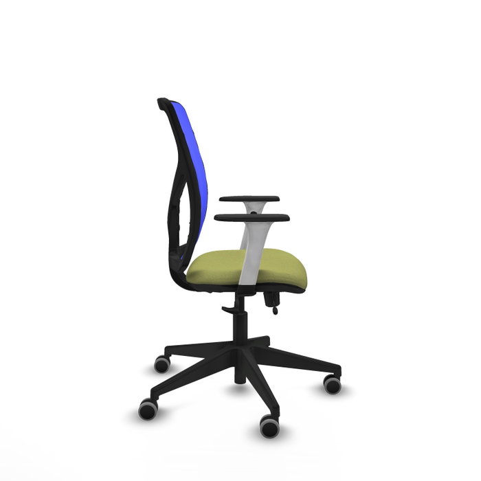PIQUERAS Y CRESPO Silla de oficina Motilla con mecanismo Sincro/Traslack, Verde oliva y Azul