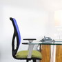 PIQUERAS Y CRESPO Silla de oficina Motilla con mecanismo Sincro/Traslack, Verde oliva y Azul