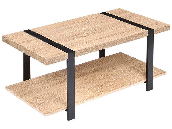 Giftdecor Mesa Auxiliar 100x45x50 cm Patas Negras Metal Madera MDF