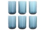 DKD Home Decor Diamond garbo 24 Vaso Azul de Cristal, Set de 6 Piezas, 420ml