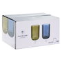 DKD Home Decor Diamond garbo 24 Vaso Azul de Cristal, Set de 6 Piezas, 420ml