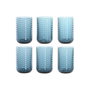 DKD Home Decor Diamond garbo 24 Vaso Azul de Cristal, Set de 6 Piezas, 420ml