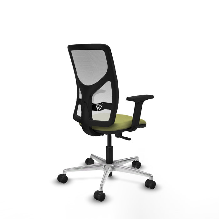 PIQUERAS Y CRESPO Silla de oficina Motilla con mecanismo Sincro, Verde oliva y Blanco