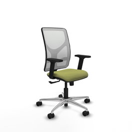 PIQUERAS Y CRESPO Silla de oficina Motilla con mecanismo Sincro, Verde oliva y Blanco