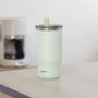 QUOKKA Termo de Acero Inoxidable 720 ml con Pajita - Color Verde Pastel Mist