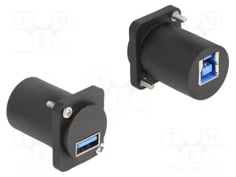 DeLOCK Módulo USB 5 Gbps Tipo-A hembra a Tipo-B hembra con tornillos, negro