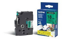 BROTHER Cinta laminada verde/ negro 18mm BROTHER Cinta laminada verde/ negro 18mm