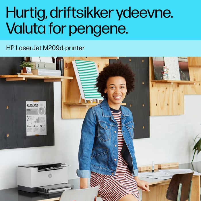 HP Impresora LaserJet M209d - Impresión Rápida B/N a Doble Cara, Compacta y Productiva