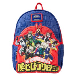 Loungefly Mochila My Hero Academia Group Debossed Logo Mini 22.5x26.2x11.2cm Piel Vegana
