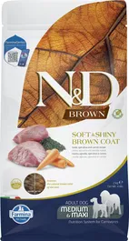 Farmina N&D Brown Dog Cordero Spirulina Med-Max 2 kg para Perro Adulto de Raza Mediana y Grande