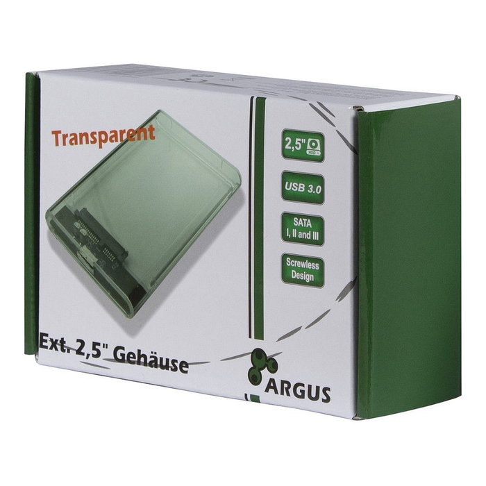 Inter-Tech Argus GD-25000 Carcasa para HDD 2,5 pulg. USB 3.0 Transparente