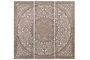 DKD Home Decor Cabecero de Cama Indio Mandala en Color Natural, de MDF, Dimensiones 3.5 x 181 x 180 cm, Set de 3 Piezas