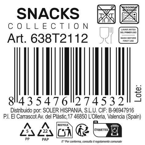 La Mediterranea Bol de Snacks Transparente Ø 12x 6 cm (Pack de 48) Unitarios