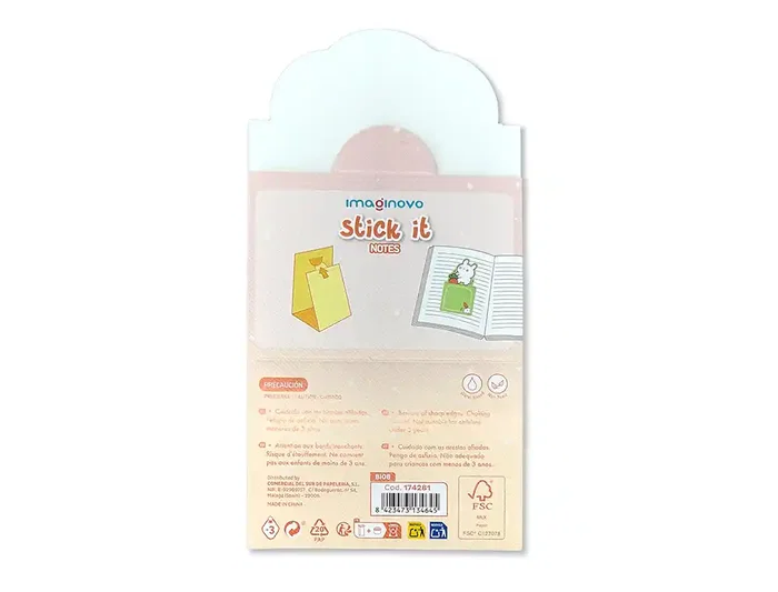 Imaginovo Bloc notas adhesivas Bunny verde 60x125 mm con soporte 20 hojas