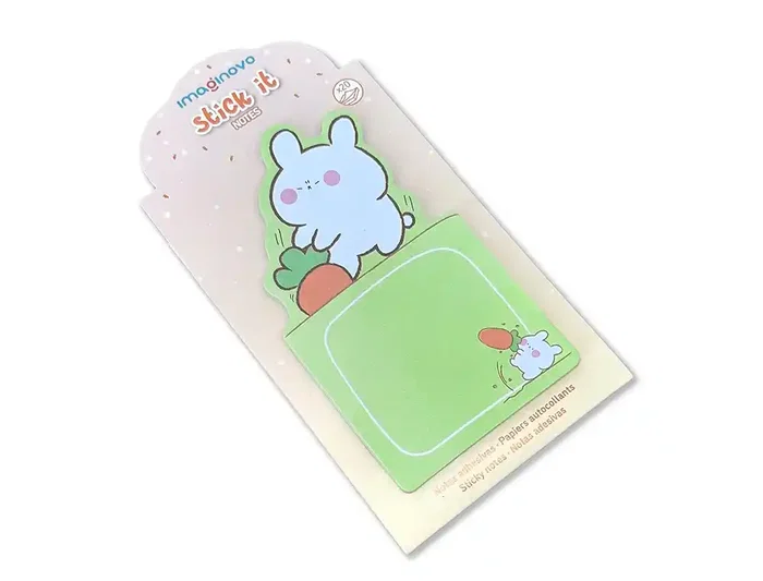 Imaginovo Bloc notas adhesivas Bunny verde 60x125 mm con soporte 20 hojas