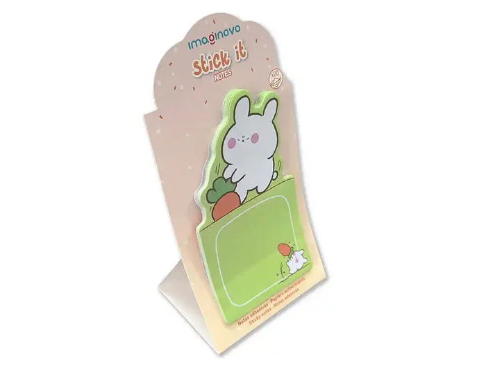 Imaginovo Bloc notas adhesivas Bunny verde 60x125 mm con soporte 20 hojas