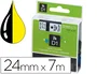 Dymo Cinta D1 Negro sobre Amarillo 24mm x 7m