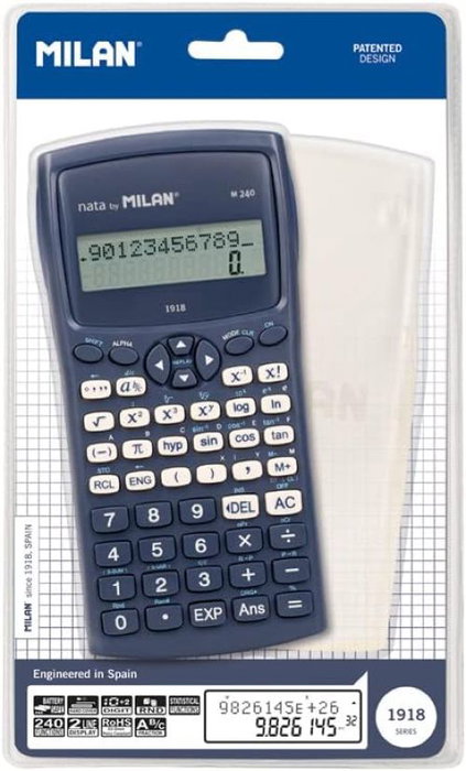 Milan Calculadora Científica M240 Serie 1918 Azul