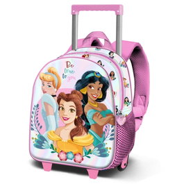 Karactermania Disney Princesas Floral Mochila 3D con Ruedas Pequeña, Rosa