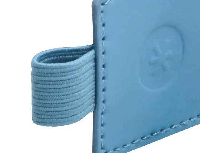 Antartik Portabolígrafo Autoadhesivo con Elástico para Cuaderno, Azul Claro, 40x40 mm