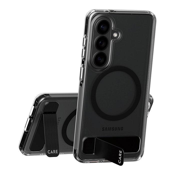 PanzerGlass CARE Urban Explorer Case Transparente con Soporte y Carga Qi para Samsung Galaxy S26 - Funda Protectora Antiamarilleamiento TPU