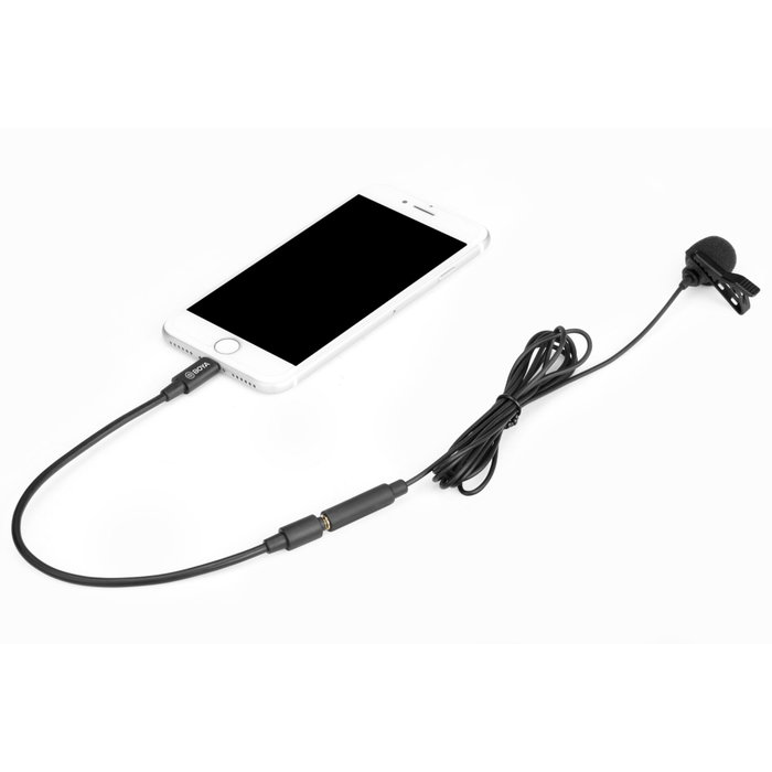 Boya BY-M2 Micrófono de solapa omnidireccional con conector Lightning Boya BY-M2 Micrófono de solapa omnidireccional con conector Lightning