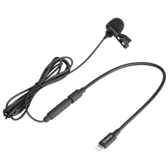 Boya BY-M2 Micrófono de solapa omnidireccional con conector Lightning Boya BY-M2 Micrófono de solapa omnidireccional con conector Lightning