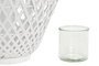 DKD Home Decor Portavela Shabby Blanco Bambú Cristal 40 x 75 x 40 cm (2 Unidades)