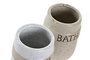 DKD Home Decor Vasos de Gres Surtido de 2 Unidades Blanco y Beige