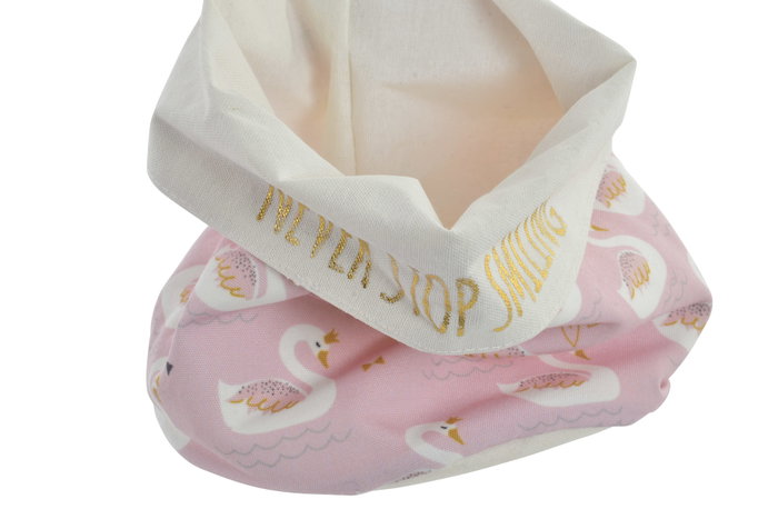 DKD Home Decor Cesta Baby Rosa Palo Blanco 15 x 16 x 15 cm (6 Unidades)