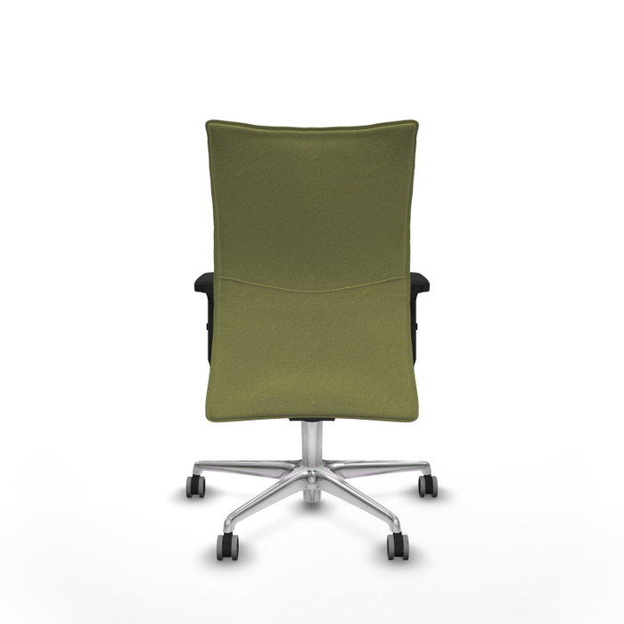 Silla Albacete confidente con mecanismo Sincro tapizada con Tela color Verde oliva. Equipada con Base aluminio, Brazos 2D y Ruedas 65 mm parqué Silla Albacete confidente con mecanismo Sincro tapizada con Tela color Verde oliva. Equipada con Base aluminio, Brazos 2D y Ruedas 65 mm parqué