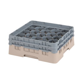 CAMBRO Cesta de lavado 20 comp. 2 alturas Beige
