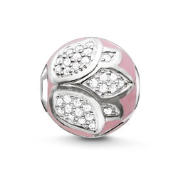 Thomas Sabo Dije Flor de Loto en Plata de Ley y Esmalte Rosa