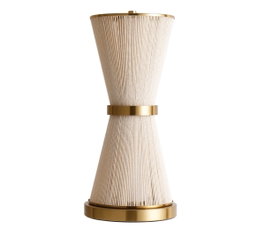 DKD Home Decor Lámpara de sobremesa Algodón y Metal Crudo y Dorado