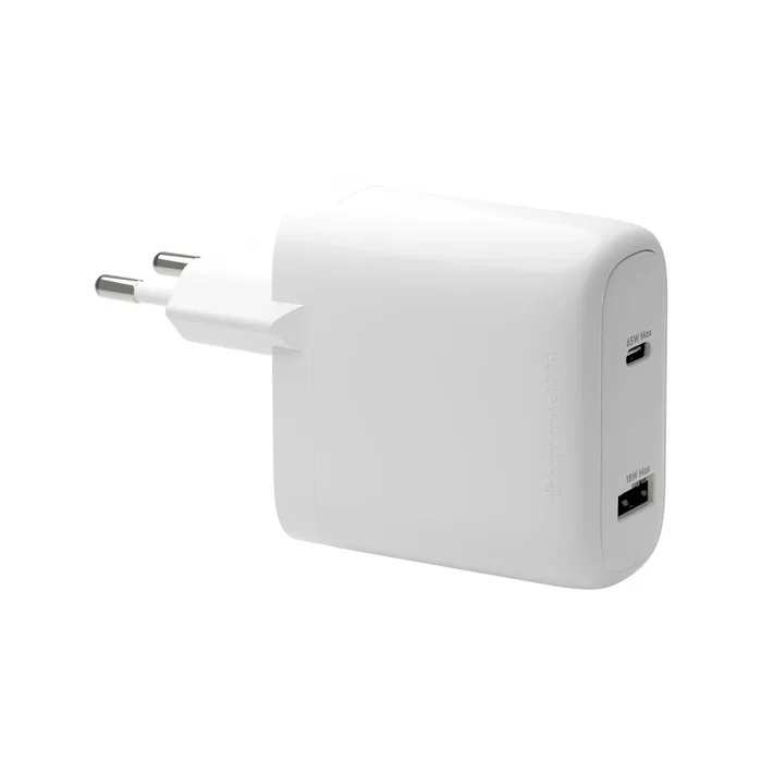 Dbramante1928 Adaptador de Corriente 65W 2 Puertos (USB-C y USB) Blanco CI65EUWH7100 para Europa