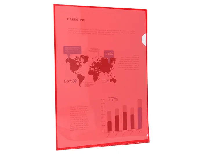Liderpapel Carpeta Dossier Uñero 44000 Polipropileno DIN A4 Rojo hasta 20 hojas