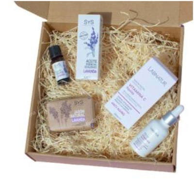LABNATUR BIO Pack Mediterranean Essence - Aceite Esencial de Lavanda 10 ml + Sérum Facial Vitamina C 30 ml + Jabón Natural Lavanda - Cuidado Facial