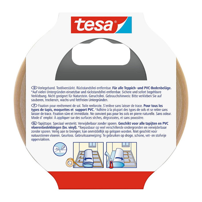 Tesa Cinta adhesiva de doble cara 50 mm x 25 m transparente