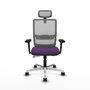 PIQUERAS Y CRESPO Silla de oficina Haches con mecanismo Sincro/Traslack, Morado y Gris