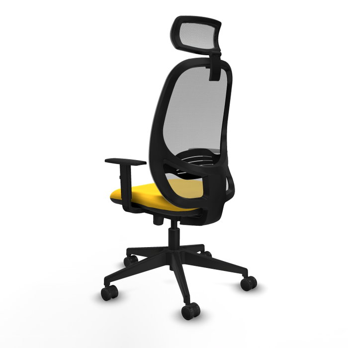 PIQUERAS Y CRESPO Silla de oficina Cilanco con mecanismo Sincro/Traslack Amarillo y Gris